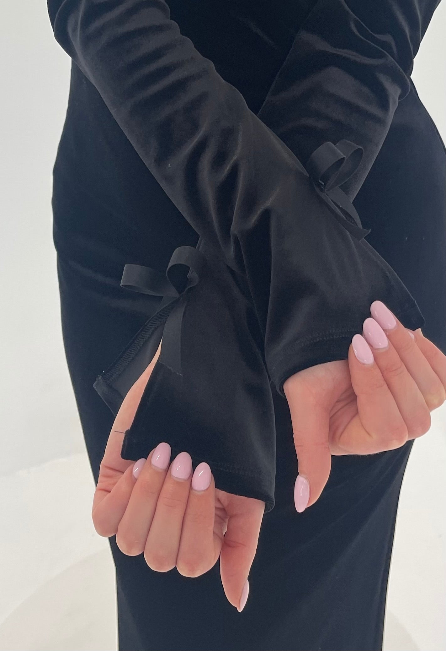 Estelle Black Velvet Midi Dress